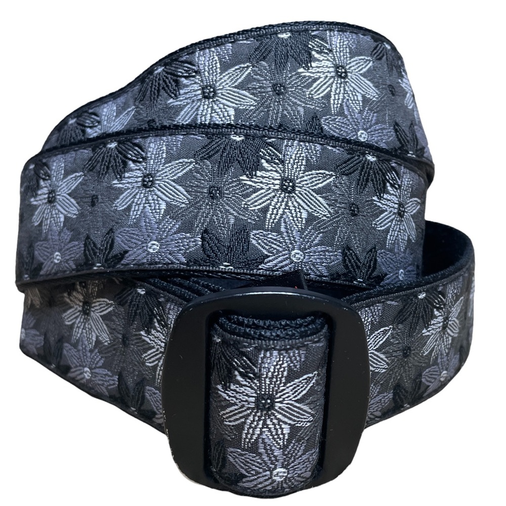 Bison Designs Women's Manzo Floral Adjustable  Belt Size Large Handcrafted USA